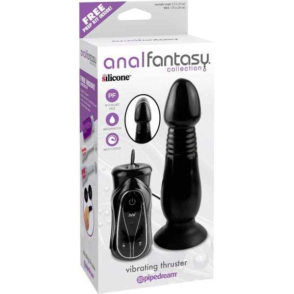 Анальный вибростимулятор фаллической формы Vibrating Thruster - 16 см