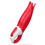 Красный вибратор Satisfyer Power Flower с лепестками - 18,8 см