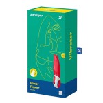 Красный вибратор Satisfyer Power Flower с лепестками - 18,8 см