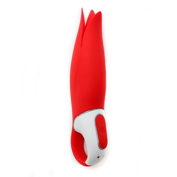 Красный вибратор Satisfyer Power Flower с лепестками - 18,8 см