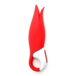 Красный вибратор Satisfyer Power Flower с лепестками - 18,8 см