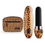Леопардовый вибромассажер-помада Asha Lipstick Vibrator - 10 см