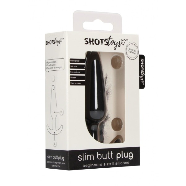 Черная анальная пробка для ношения Slim Butt Plug - 8,3 см