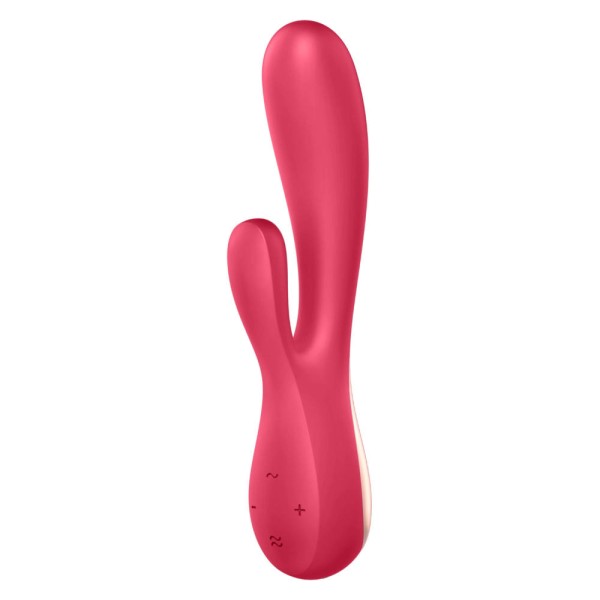Красный вибратор-кролик Satisfyer Mono Flex с управлением через приложение - 20,4 см
