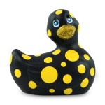 Черный вибратор-уточка I Rub My Duckie 20 Happiness в жёлтый горох
