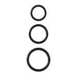 Набор из трех черных эрекционных колец Silicone 3-Ring Stamina Set
