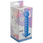 Голубая анальная вибропробка Twisted Anal Plug - 13 см