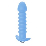 Голубая анальная вибропробка Twisted Anal Plug - 13 см