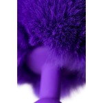 Фиолетовая анальная втулка Sweet bunny с фиолетовым пушистым хвостиком