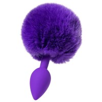 Фиолетовая анальная втулка Sweet bunny с фиолетовым пушистым хвостиком Фиолетовая анальная втулка Sweet bunny с фиолетовым пушистым хвостиком