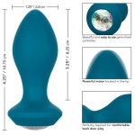 Бирюзовая анальная вибропробка с кристаллом Power Gem Vibrating Crystal Probe - 10,75 см