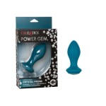 Бирюзовая анальная вибропробка с кристаллом Power Gem Vibrating Crystal Probe - 10,75 см