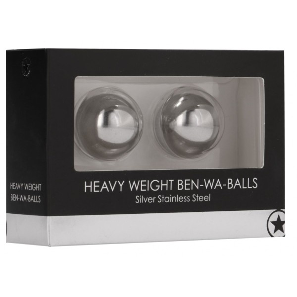 Серебристые металлические вагинальные шарики Heavy Weight Ben-Wa-Balls