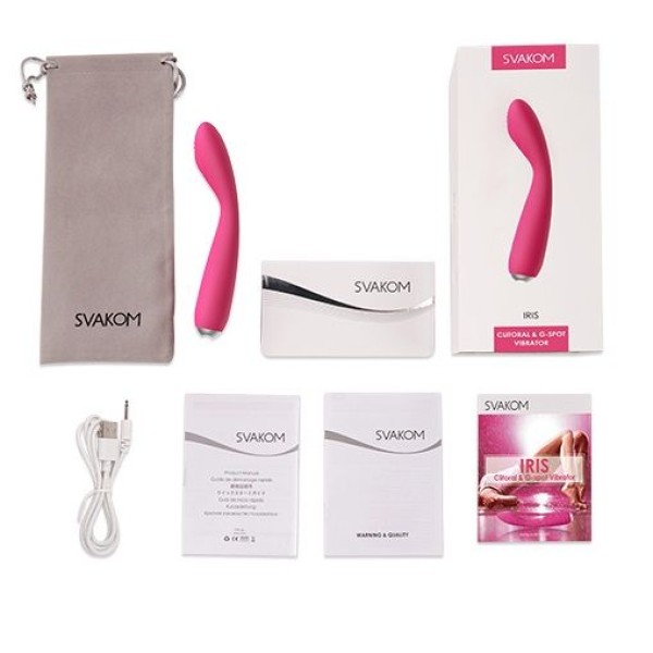 Ярко-розовый G-стимулятор IRIS Clitoral   G-spot Vibrator - 18 см