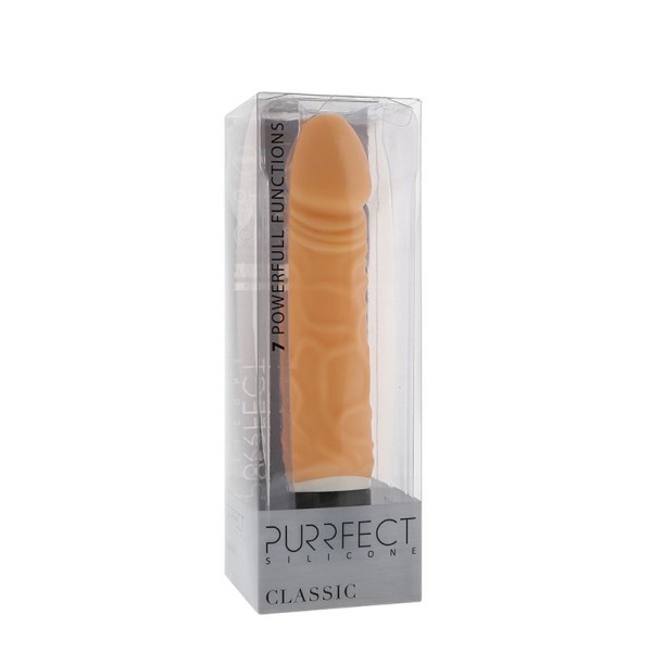 Реалистичный 7-скоростной вибратор PURRFECT SILICONE CLASSIC 65INCH FLESH - 16,5 см