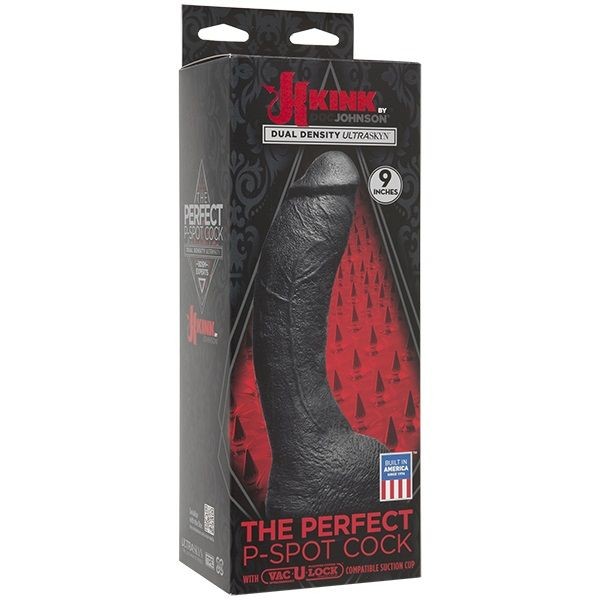 Черный фаллоимитатор-насадка The Perfect P-Spot Cock With Removable Vac-U-Lock Suction Cup - 22,9 см