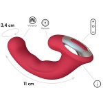 Бордовый вибратор Phoenix с вакуумной стимуляцией клитора - 18 см