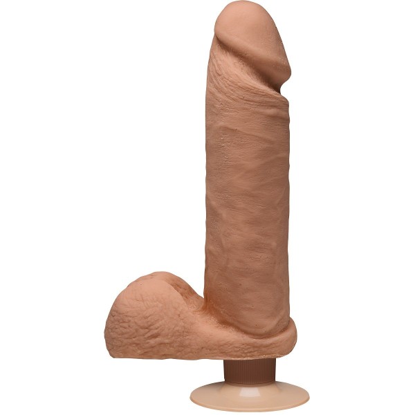 Телесный вибромассажер-реалистик на присоске Perfect D Vibrating 8  - 23 см