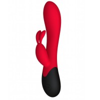 Красный вибратор Gemini с клиторальным стимулятором и нагревом - 20,8 см. Красный вибратор Gemini с клиторальным стимулятором и нагревом - 20,8 см.
