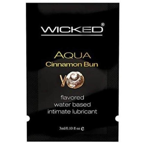 Лубрикант Wicked Aqua Cinnamon Bun с ароматом булочки с корицей - 3 мл