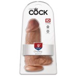 Кофейный фаллоимитатор на присоске Chubby - 22,9 см