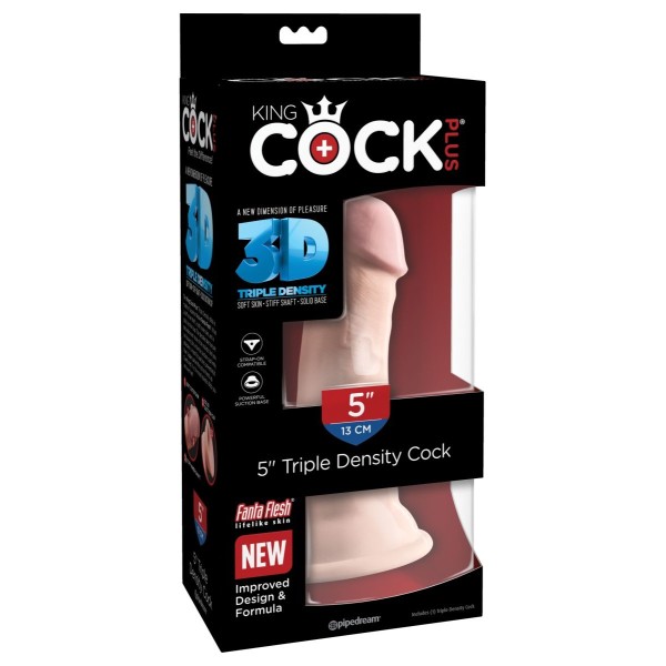 Телесный фаллоимитатор на присоске 5  Triple Density Cock - 15,24 см