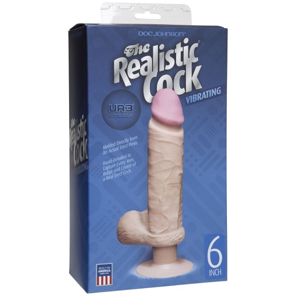 Вибромассажер-реалистик на присоске The Realistic Cock ULTRASKYN Vibrating 6”- 21,6 см