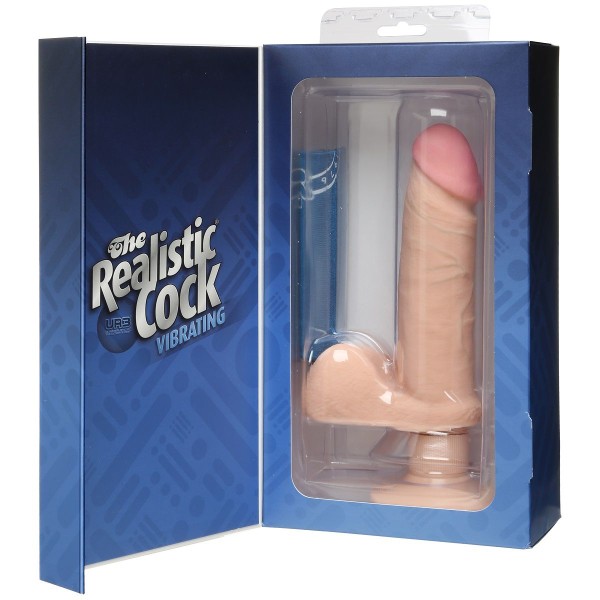 Вибромассажер-реалистик на присоске The Realistic Cock ULTRASKYN Vibrating 6”- 21,6 см