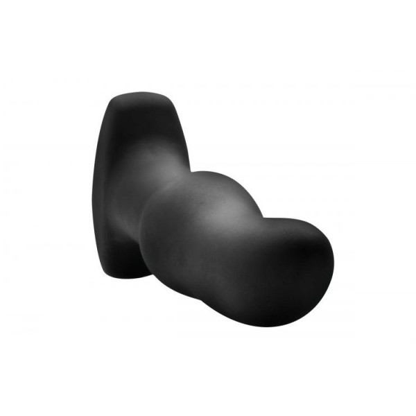 Черная вибропробка Model M Curved Rimming Plug with Remote - 15 см