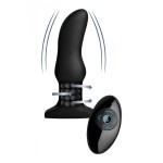 Черная вибропробка Model M Curved Rimming Plug with Remote - 15 см