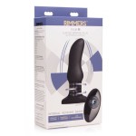 Черная вибропробка Model M Curved Rimming Plug with Remote - 15 см