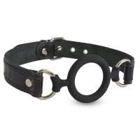 Силиконовый кляп-рамка на кожаных ремешках