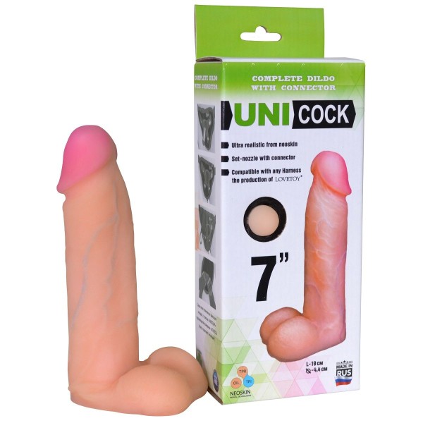 Фаллическая насадка Харнесс UNICOCK 7  - 19 см