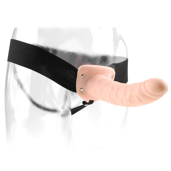 Полый страпон 8  Hollow Strap-On телесного цвета - 19 см