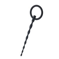 Чёрный уретральный плаг с кольцом Чёрный уретральный плаг с кольцом