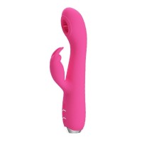 Розовый вибромассажер-кролик Rachel с имитацией оральных ласк - 19,9 см. Розовый вибромассажер-кролик Rachel с имитацией оральных ласк - 19,9 см.