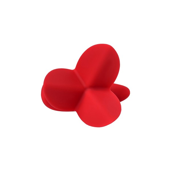 Красная силиконовая расширяющая анальная пробка Flower - 9 см