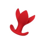 Красная силиконовая расширяющая анальная пробка Flower - 9 см