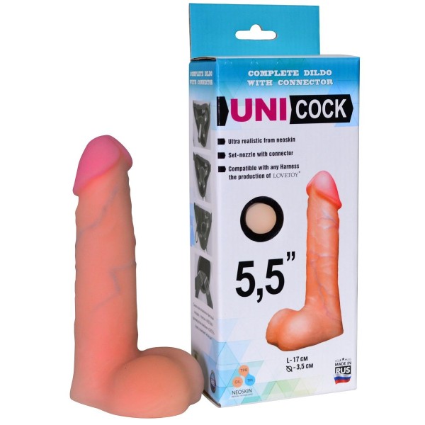 Фаллическая насадка Харнесс UNICOCK 5,5  - 17 см