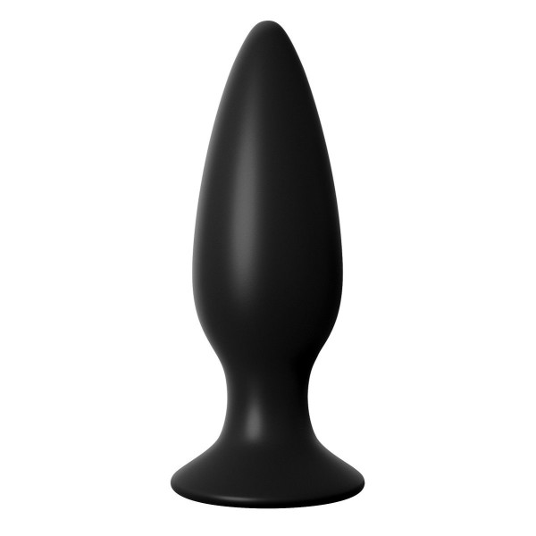 Чёрная большая анальная вибропробка Large Rechargeable Anal Plug - 13,5 см