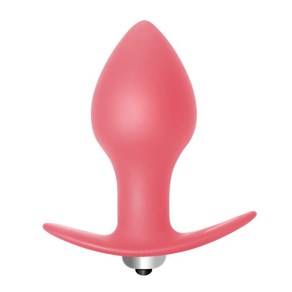 Розовая анальная вибропробка Bulb Anal Plug - 10 см
