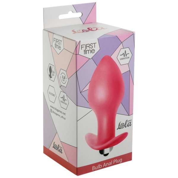Розовая анальная вибропробка Bulb Anal Plug - 10 см