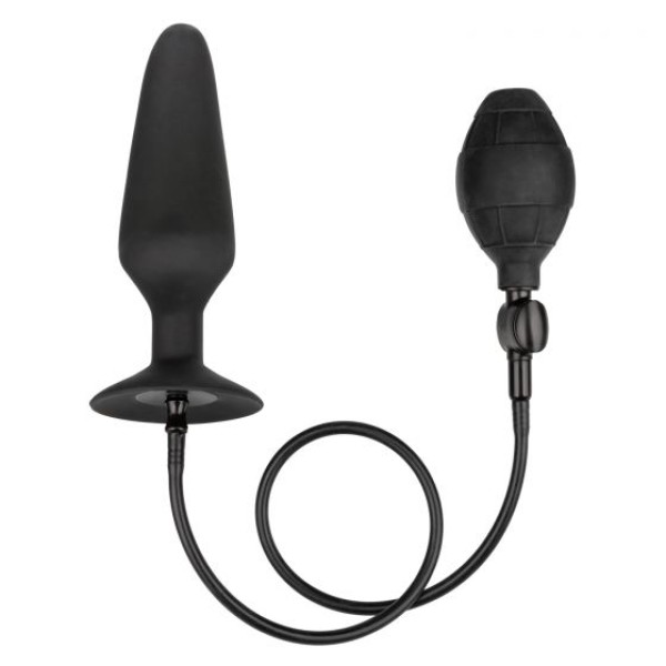 Черная расширяющаяся анальная пробка XL Silicone Inflatable Plug - 16 см