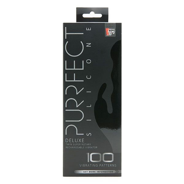 Фиолетовый вибратор с клиторальным стимулятором PURRFECT SILICONE DELUXE RABBIT 100FNCT - 20 см