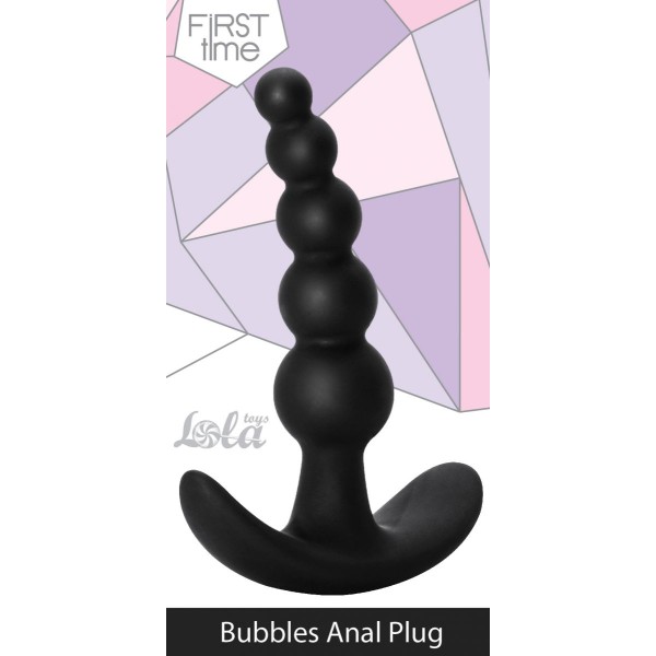 Чёрная анальная пробка Bubbles Anal Plug - 11,5 см