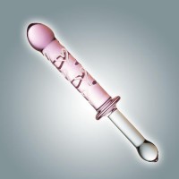 Нежно-розовый фаллоимитатор из стекла с рукоятью - 23,5 см. Нежно-розовый фаллоимитатор из стекла с рукоятью - 23,5 см.