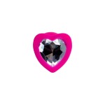Розовая анальная втулка Diamond Heart с прозрачным кристаллом - 7 см
