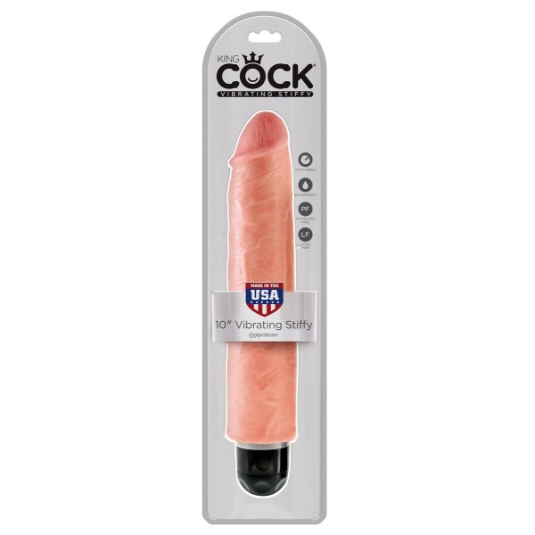 Телесный вибратор-реалистик 10  Vibrating Stiffy - 30,5 см