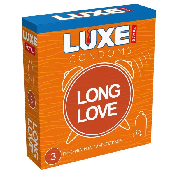 Презервативы с продлевающим эффектом LUXE Royal Long Love - 3 шт
