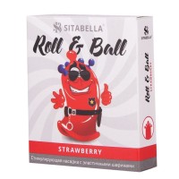 Стимулирующий презерватив-насадка Roll Ball Strawberry